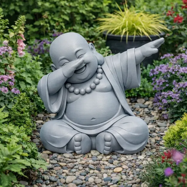 Mô hình tượng Phật Dabbing Buddha vui nhộn in 3D trang trí bàn làm việc - Image 1