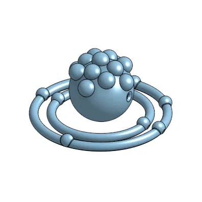 Mô hình cấu trúc nguyên tử Nitrogen in 3D giáo cụ học tập