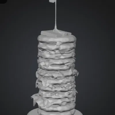 Mô hình trang trí tháp Pizza 3D độc đáo