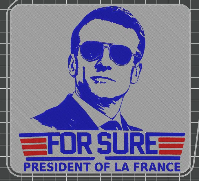 Mô hình 3D chân dung Tổng thống Pháp cực chất - Image 1