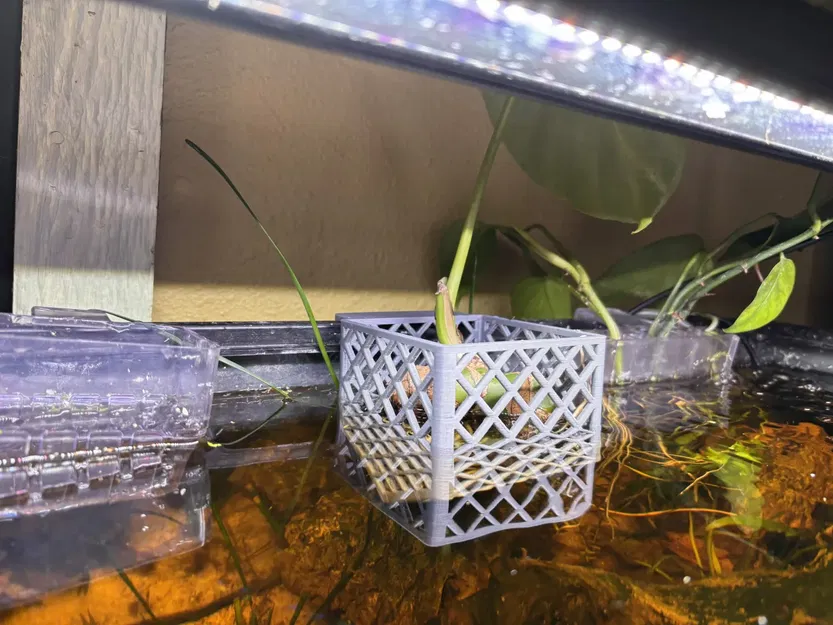 Giỏ trồng cây treo thành bể 18mm - Không cần support - Image 2