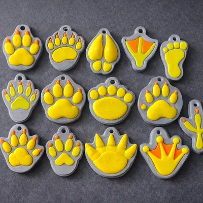 Bộ Móc Khóa Dấu Chân Động Vật & Chim – Bộ Sưu Tập Dấu Chân Tự Nhiên