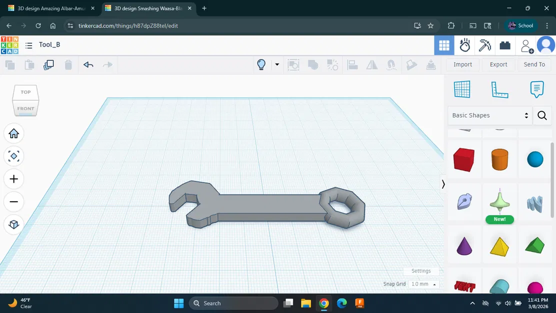 Mô hình cờ lê cầm tay ToolER_B cho in 3D độc đáo - Image 1