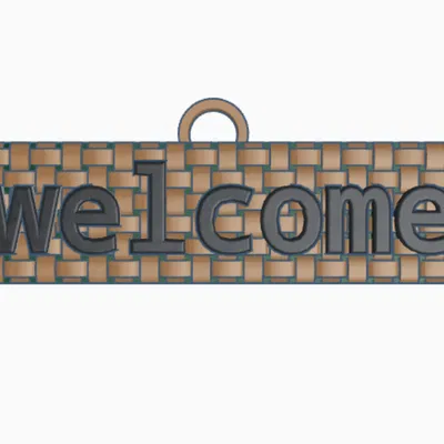 Bảng treo trang trí cửa Welcome - Mẫu in 3D xinh xắn