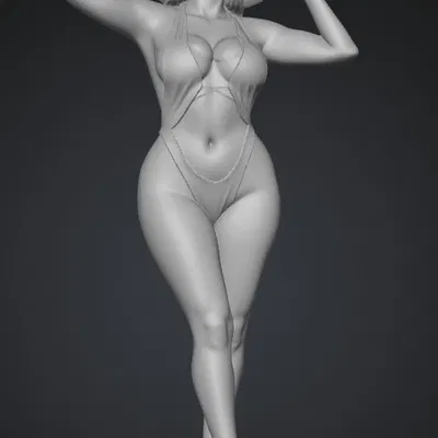 Mô hình 3D Sunlit Island Vibes - Cô gái quyến rũ đi biển