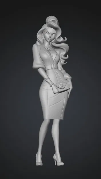 Mô hình 3D nhân vật nữ Elegance in White sang trọng - Image 1