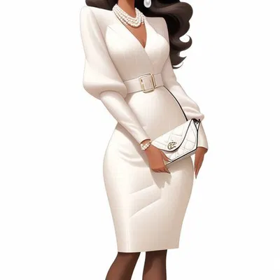 Mô hình 3D nhân vật nữ Elegance in White sang trọng