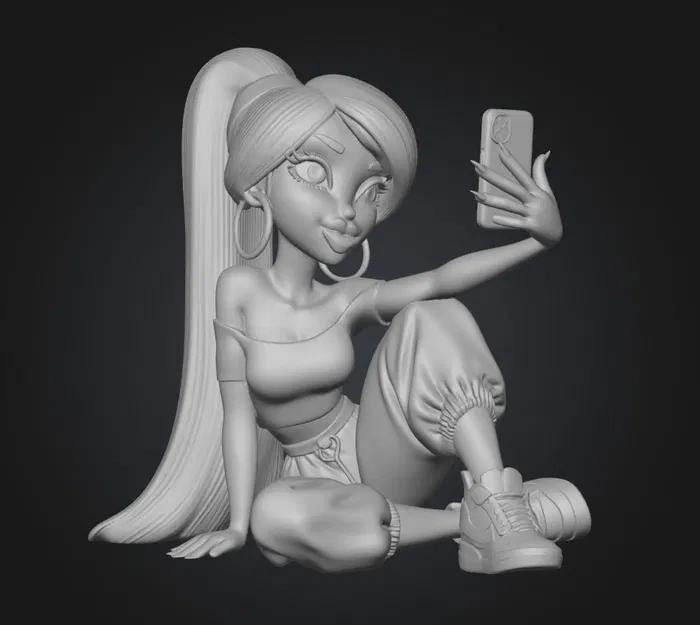 Mô hình cô gái chụp ảnh selfie cực chất - Selfie in Red - Image 1