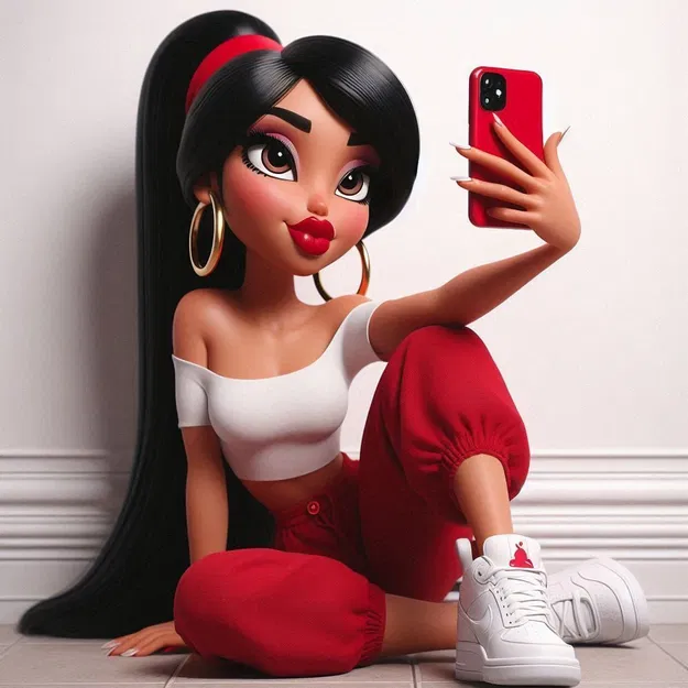 Mô hình cô gái chụp ảnh selfie cực chất - Selfie in Red - Image 2