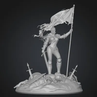 Mô hình Nữ chiến binh Shieldmaiden of the Iron Cross in 3D ấn tượng