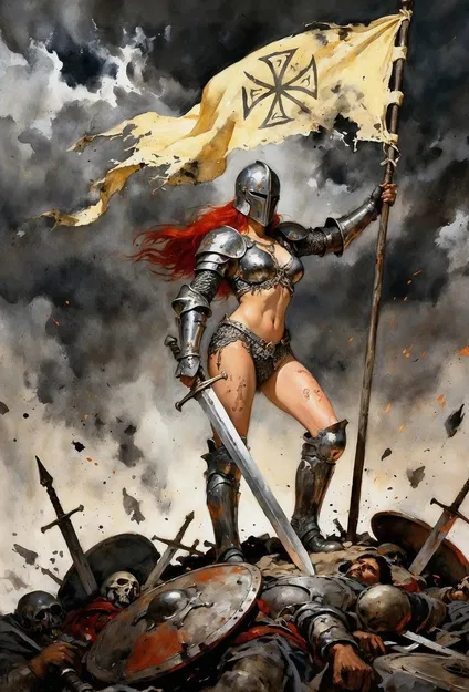 Mô hình Nữ chiến binh Shieldmaiden of the Iron Cross in 3D ấn tượng - Image 2