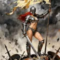 Mô hình Nữ chiến binh Shieldmaiden of the Iron Cross in 3D ấn tượng - Thumbnail 2