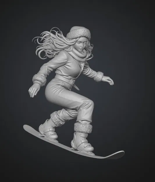 Mô hình 3D Winter Glide - Nữ vận động viên trượt tuyết đầy cảm hứng - Image 1