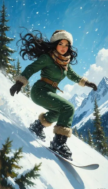 Mô hình 3D Winter Glide - Nữ vận động viên trượt tuyết đầy cảm hứng - Image 2