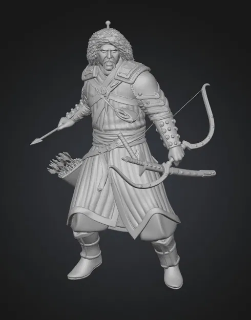 Mô hình 3D chiến binh cung thủ thảo nguyên (Steppe Archer) siêu chi tiết - Image 1