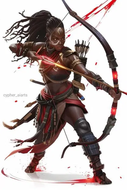 Mô hình 3D Nữ Cung Thủ Châu Phi đầy mạnh mẽ và tinh tế - Image 2