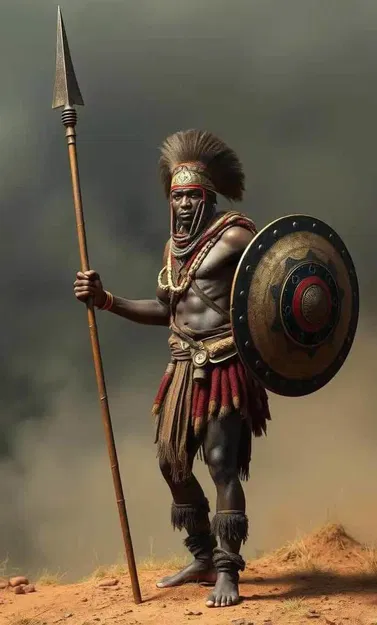 Mô hình 3D chiến binh cầm giáo và khiên dũng mãnh để bàn - Image 2