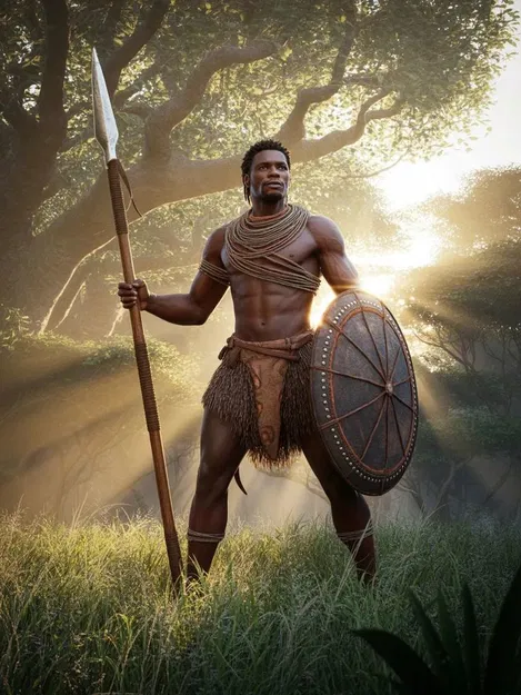 Mô hình 3D chiến binh châu Phi Dawn Warrior chi tiết sắc nét - Image 2
