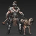 Mô hình 3D chiến binh hậu tận thế và chó chiến phong cách Mad Max - Thumbnail 5