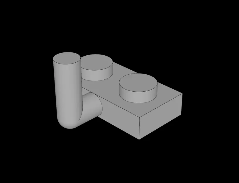 Miếng ghép Plate 1x2 tương thích Lego có thanh đứng in 3D - Image 1