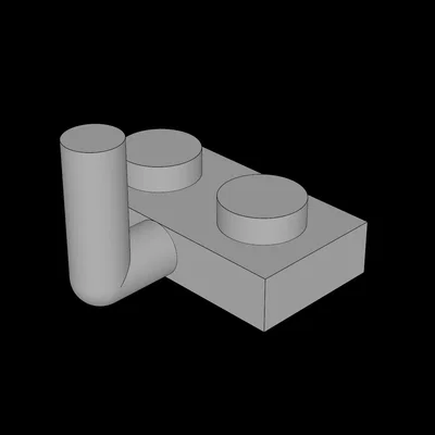 Miếng ghép Plate 1x2 tương thích Lego có thanh đứng in 3D