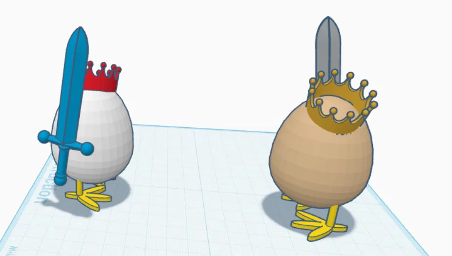 Mô hình những chú trứng chiến binh (Egg Kings Fighting) in 3D - Image 1