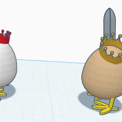 Mô hình những chú trứng chiến binh (Egg Kings Fighting) in 3D
