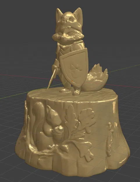 Mô hình 3D Fox The Knightly - Chú cáo hiệp sĩ cho game nhập vai - Image 1