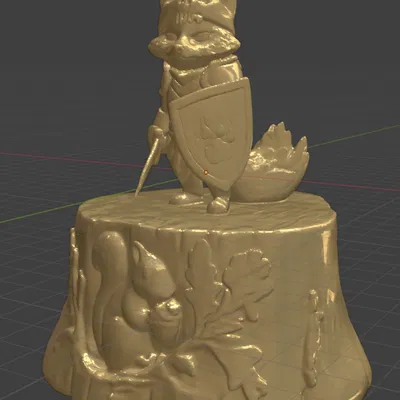Mô hình 3D Fox The Knightly - Chú cáo hiệp sĩ cho game nhập vai