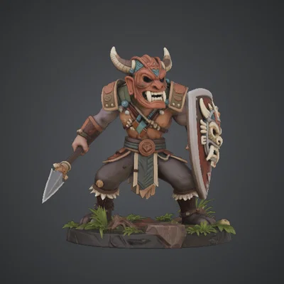 Chiến Binh Quỷ Bộ Lạc – Đấu Sĩ Giả Tưởng Đeo Mặt Nạ Cùng Khiên Chắn