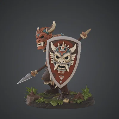 Chiến Binh Quỷ Bộ Lạc – Đấu Sĩ Giả Tưởng Đeo Mặt Nạ Cùng Khiên Chắn