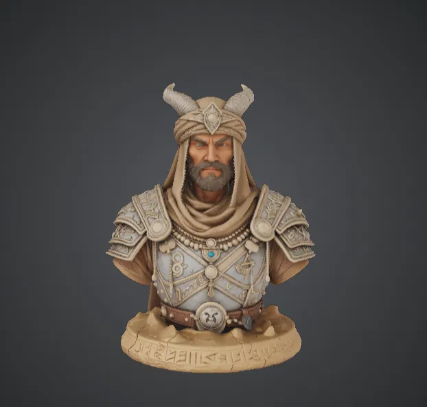 Tượng Desert King Bust – Tượng Chiến Binh Vua Fantasy - Image 1