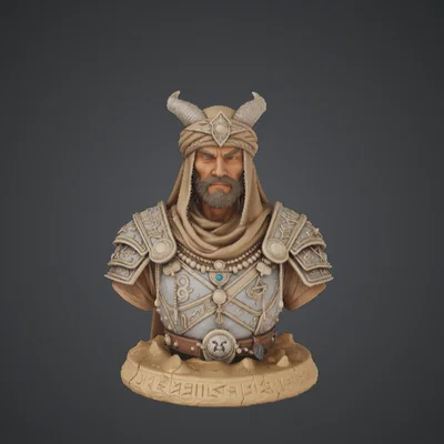 Tượng Desert King Bust – Tượng Chiến Binh Vua Fantasy