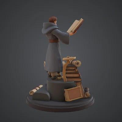 Arcane Scholar Wizard – Pháp sư giả kim cùng sách phép và cuộn giấy