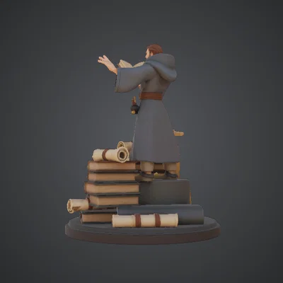 Arcane Scholar Wizard – Pháp sư giả kim cùng sách phép và cuộn giấy