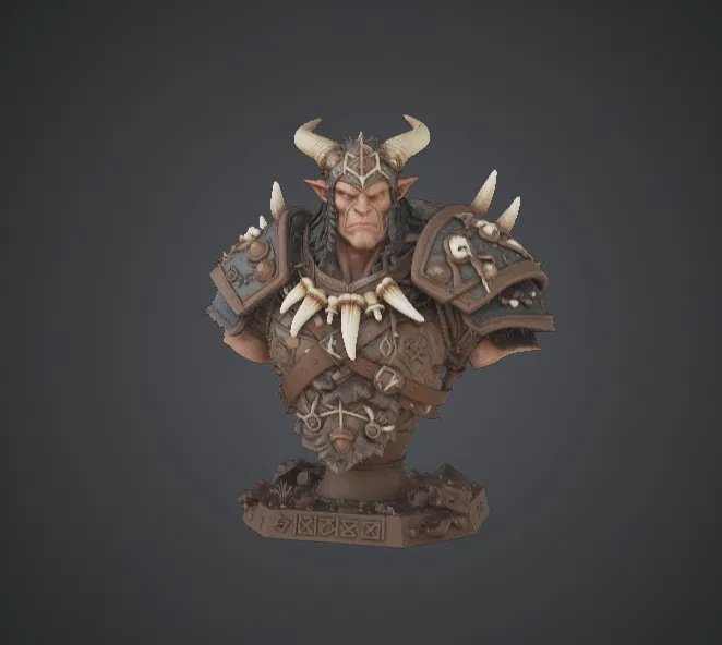 Tượng Bán Thân Orc Warlord – Chiến Binh Bộ Lạc Dũng Mãnh - Image 1