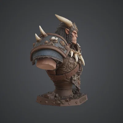 Tượng Bán Thân Orc Warlord – Chiến Binh Bộ Lạc Dũng Mãnh