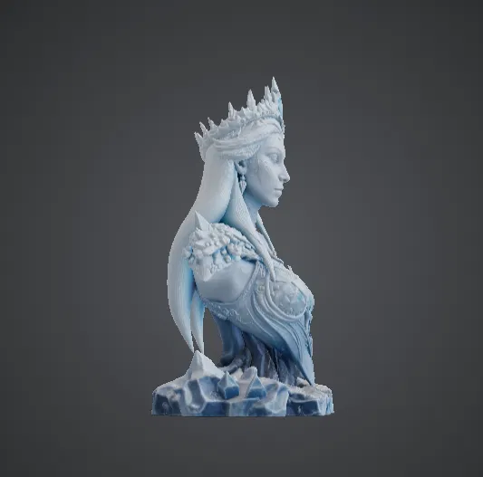 Tượng Bán Thân Nữ Hoàng Băng Giá – Mô Hình Phù Thủy Ma Thuật - Image 2