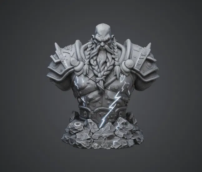 Bức tượng bán thân Chiến binh Người lùn Sấm sét – Nhà vô địch rèn từ tia chớp - Image 1