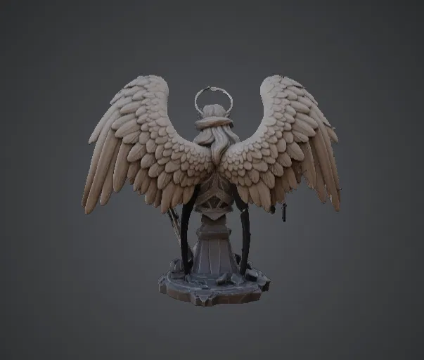 Tượng Bán Thân Chiến Binh Thiên Thần Celestial – Vệ Thần Có Cánh Với Hào Quang - Image 3