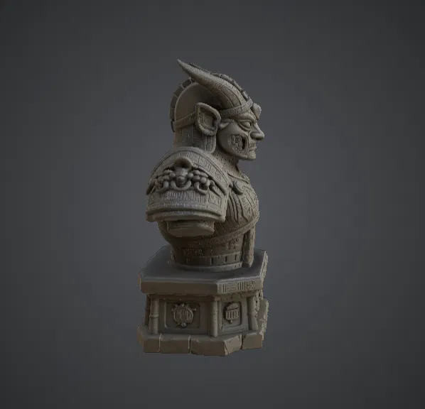 Tượng Bán Thân Ác Quỷ Cổ Đại – Tượng Quỷ Hộ Vệ Đền Đá - Image 2