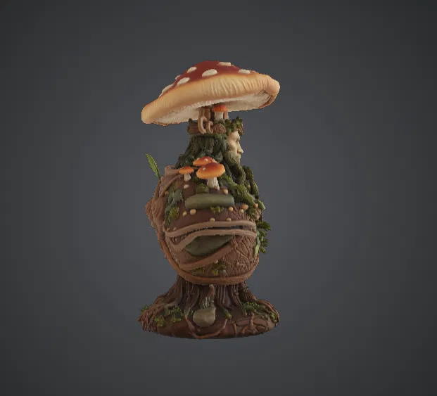 Tượng Forest Guardian Mushroom Bust – Tinh linh rừng thiêng huyền bí - Image 2