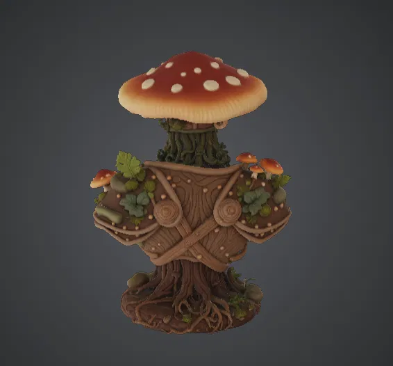 Tượng Forest Guardian Mushroom Bust – Tinh linh rừng thiêng huyền bí - Image 3