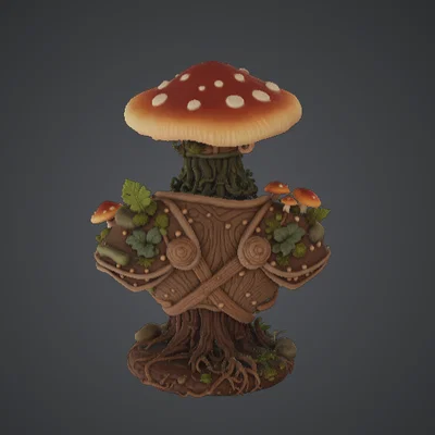 Tượng Forest Guardian Mushroom Bust – Tinh linh rừng thiêng huyền bí