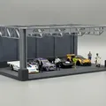 Mô hình gara trưng bày xe tỷ lệ 1:64 (Open Garage Diorama) - File in 3D - Thumbnail 1