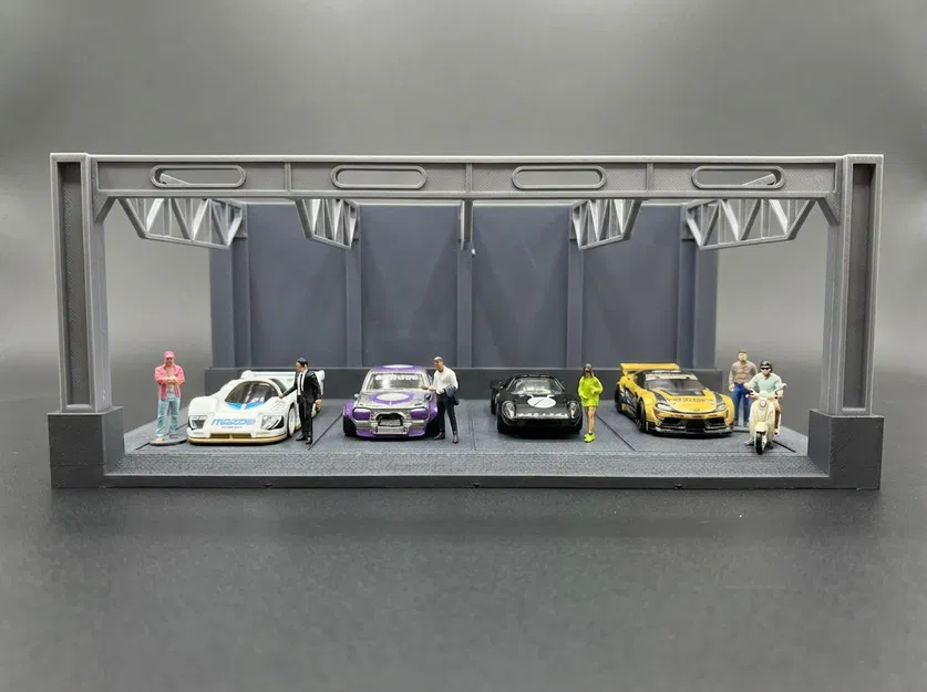 Mô hình gara trưng bày xe tỷ lệ 1:64 (Open Garage Diorama) - File in 3D - Image 2