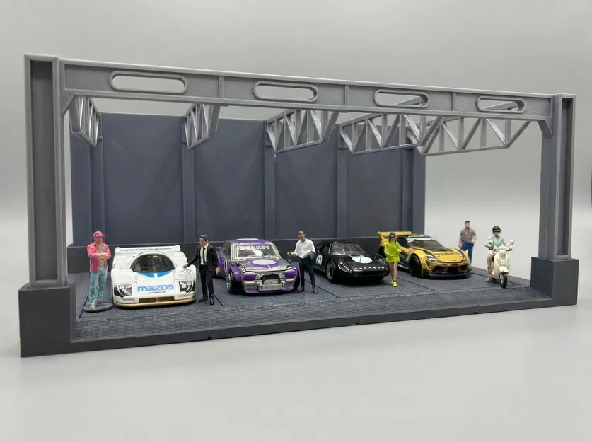 Mô hình gara trưng bày xe tỷ lệ 1:64 (Open Garage Diorama) - File in 3D - Image 3