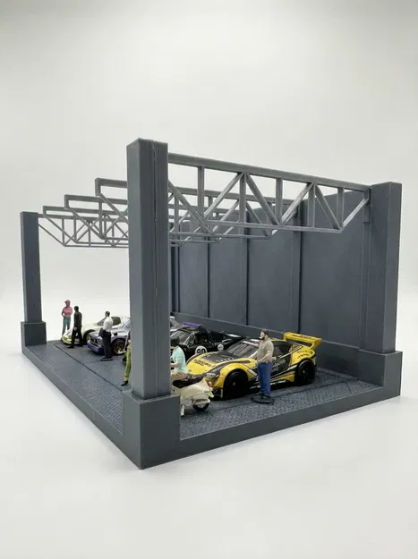 Mô hình gara trưng bày xe tỷ lệ 1:64 (Open Garage Diorama) - File in 3D - Image 4