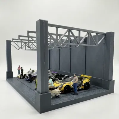Mô hình gara trưng bày xe tỷ lệ 1:64 (Open Garage Diorama) - File in 3D