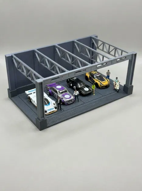 Mô hình gara trưng bày xe tỷ lệ 1:64 (Open Garage Diorama) - File in 3D - Image 5